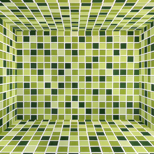 Pattern on the tiles in the bathroom wall