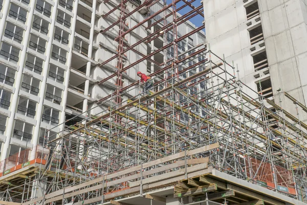 Scaffolding at the renovation of the former VROM Ministry building.