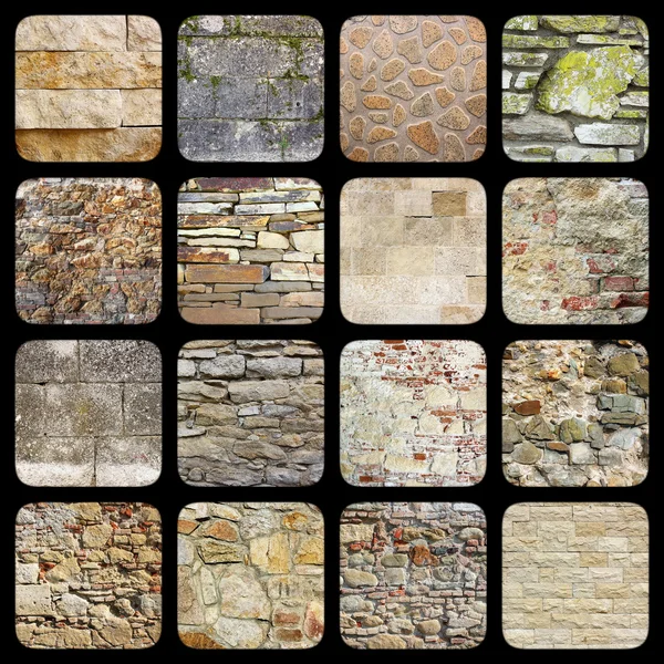 Collection of old stone wall textures