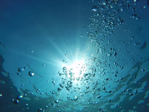 Air bubbles in the sea water