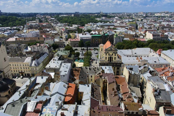 View the city from a bird\'s flight. City of Lviv