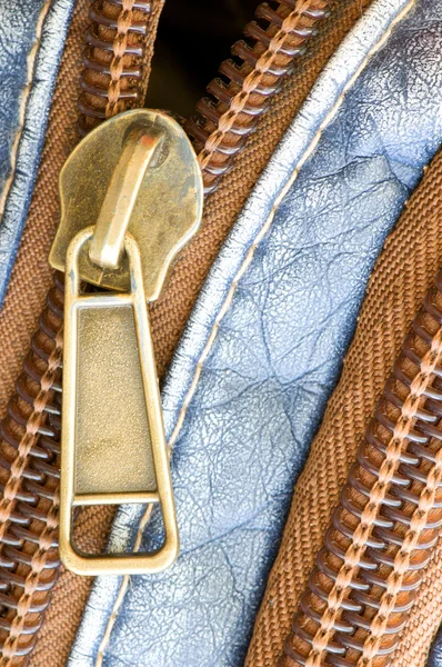 Zipper on the bag.