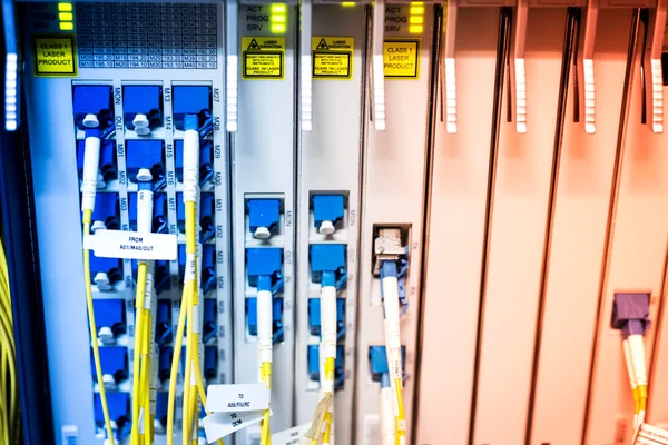 Fiber optic with servers in a technology data center