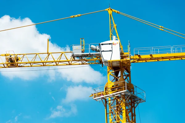 Crane in construction with blue sky
