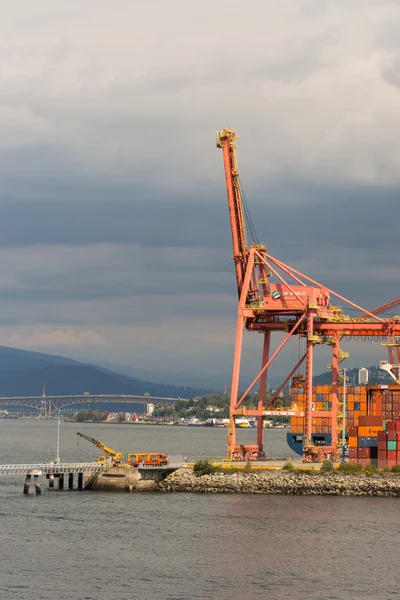 Huge container crane in Vancouver harbor.
