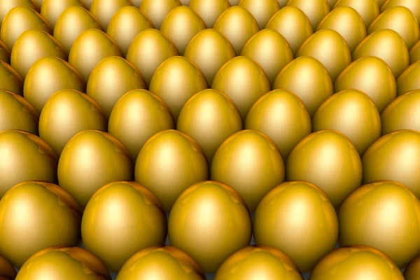 The huge profits. Golden eggs. 3D illustration render