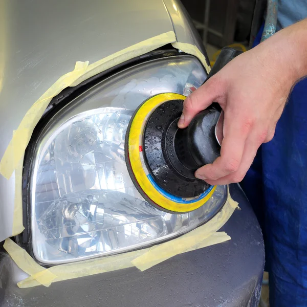 Car light repairing, hand and tool