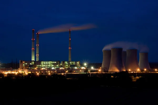 Power plant by night - Pocerady