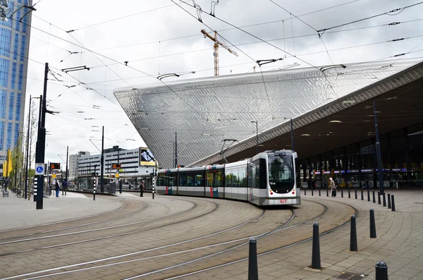 Rotterdam, Netherlands - May 9, 2015: Passengers at Rotterdam Central Station
