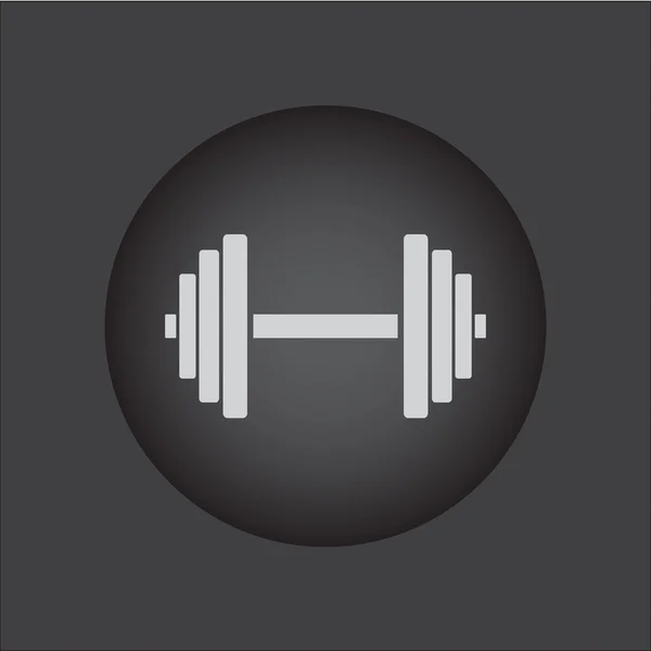 Sports gym equipment. Dumbbell - Vector icon isolated. black button