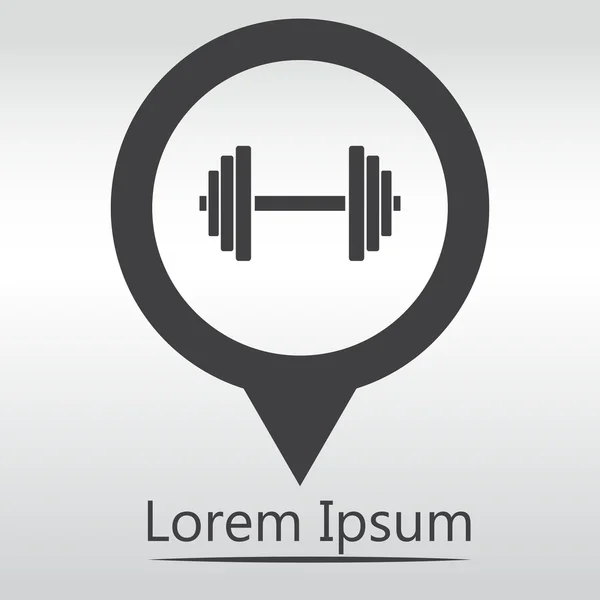 Sports gym equipment. Dumbbell - Vector icon isolated. icon map pin
