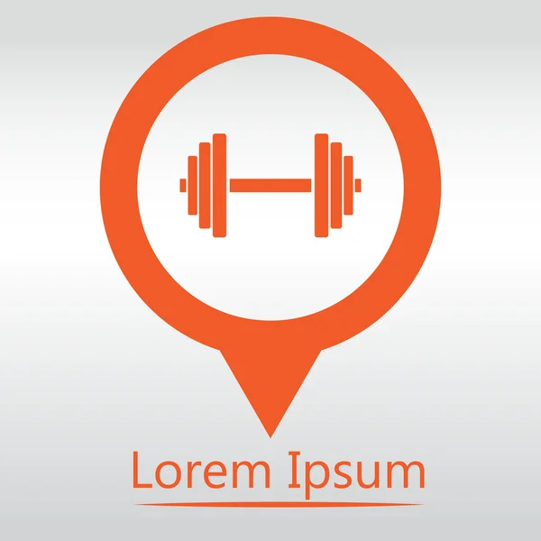 Sports gym equipment. Dumbbell - Vector icon isolated. icon map pin