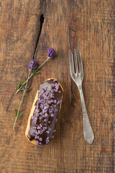 Chocolate lavender eclair