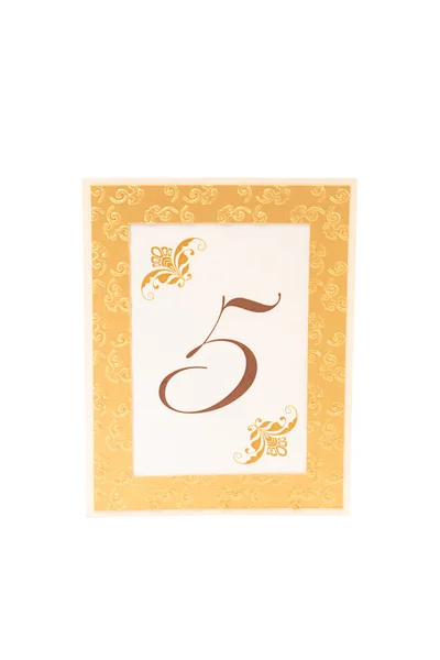 Numbered blank place card for wedding table
