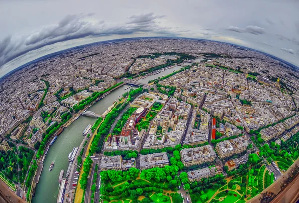 Bird\'s eye view of the city of Paris ,France ,  photographed from the eiffel tower