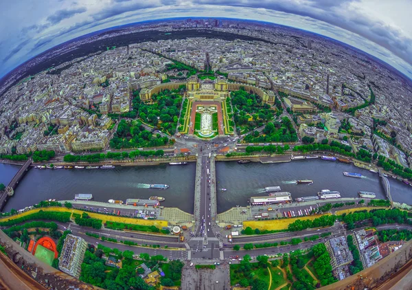 Bird\'s eye view of the city of Paris ,France ,  photographed from the eiffel tower