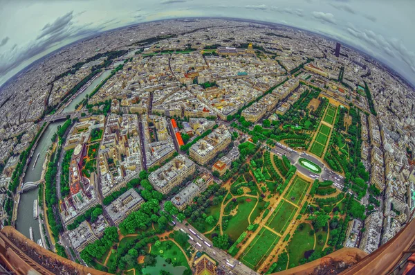 Bird\'s eye view of the city of Paris ,France ,  photographed from the eiffel tower