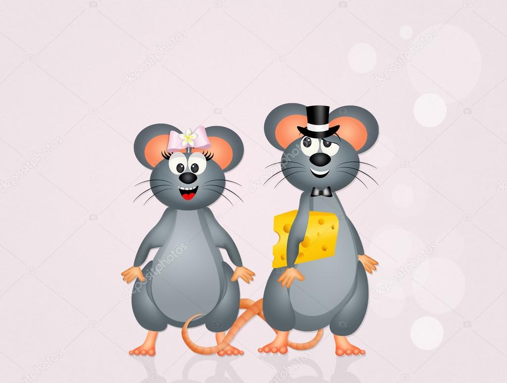 Pareja de ratones enamorados — Foto de stock © adrenalina #106212668