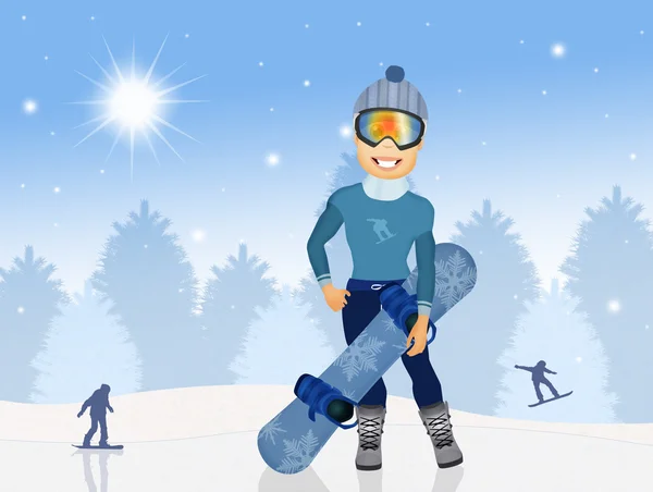 Man with snowboard
