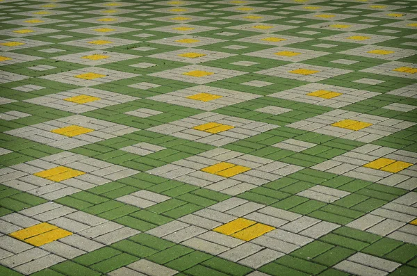 Colored checkered tile on the street
