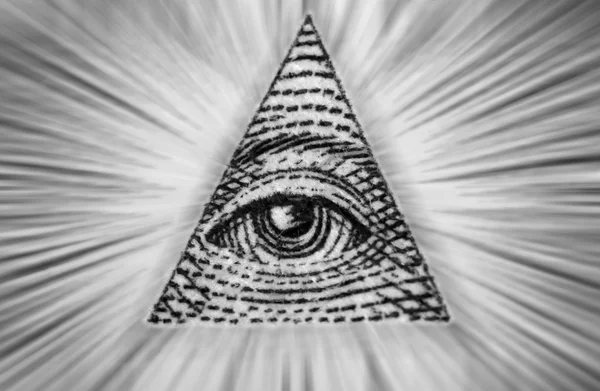 Dollar USA Eye of Providence. Black and white.