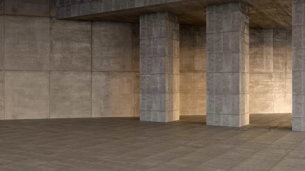Dark blank interior scene concrete wall