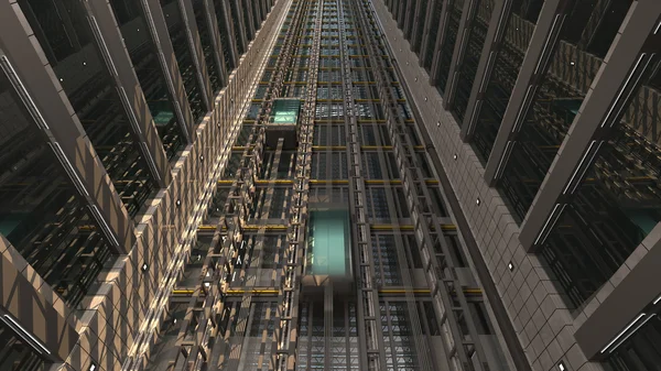 3d rendering. An Elevator shaft