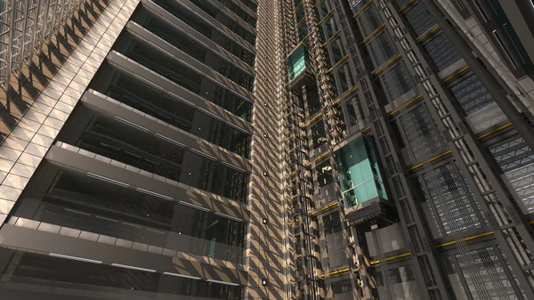 3d rendering. An Elevator shaft