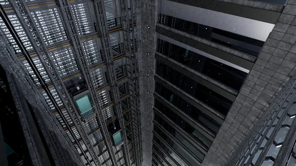 3d rendering. An Elevator shaft