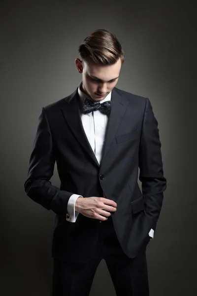 Fashion model posing with business suit