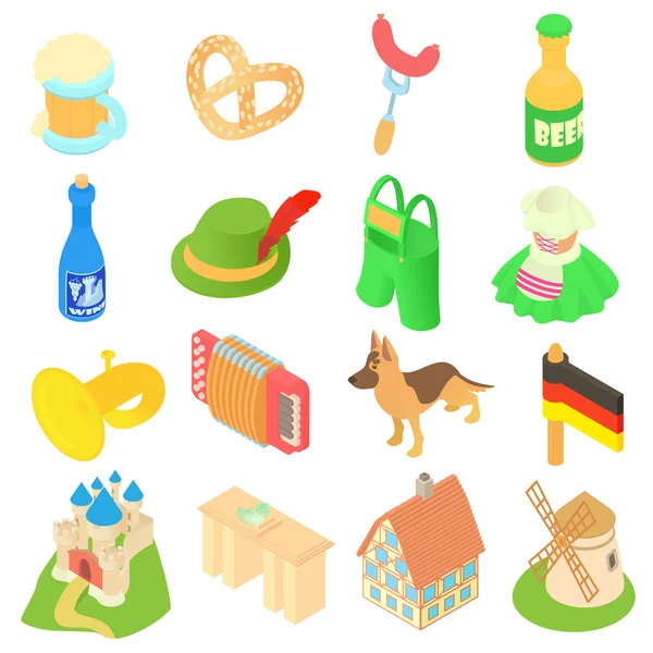 Germany icons set, isometric 3d style