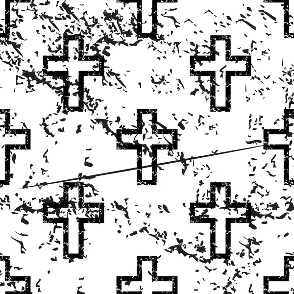 Catholic cross pattern, grunge, monochrome