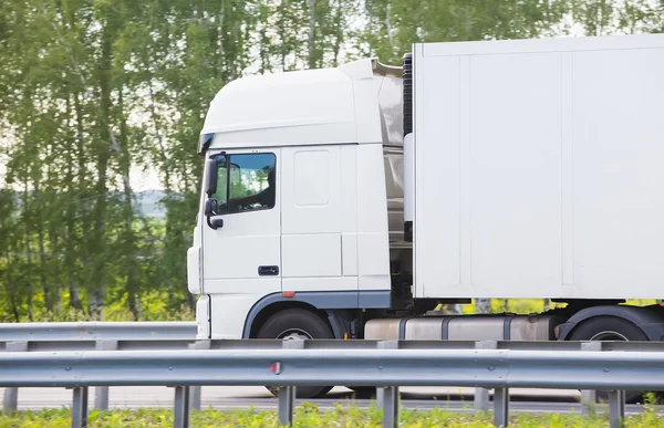 Truck goes on highway