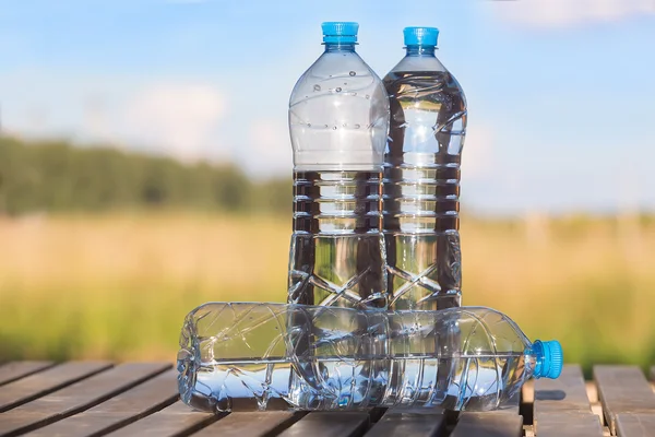 Drinking water in plastic bottles