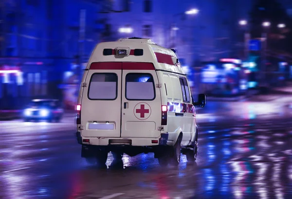 Ambulance goes on night city