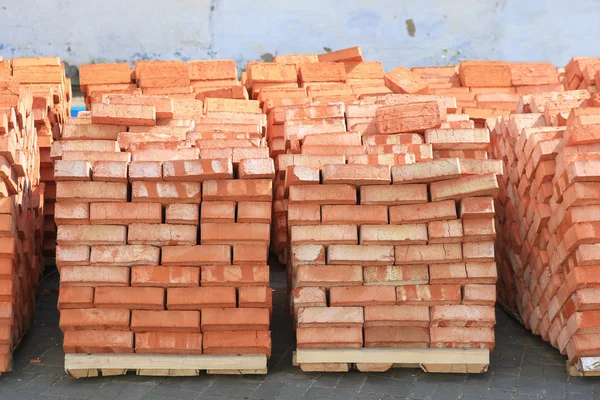 Bricks laid in pallets