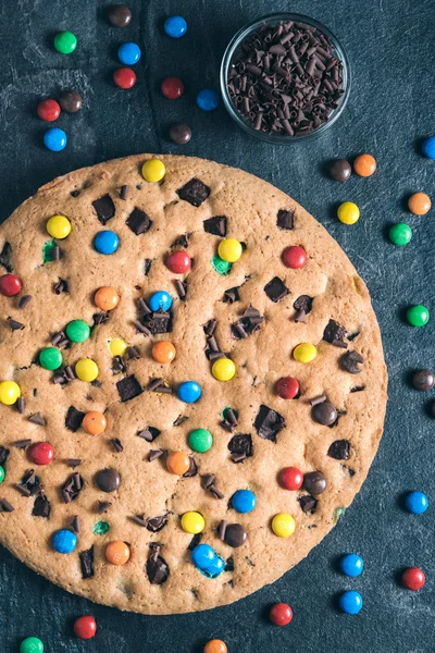 Colorful chocolate chip cookie