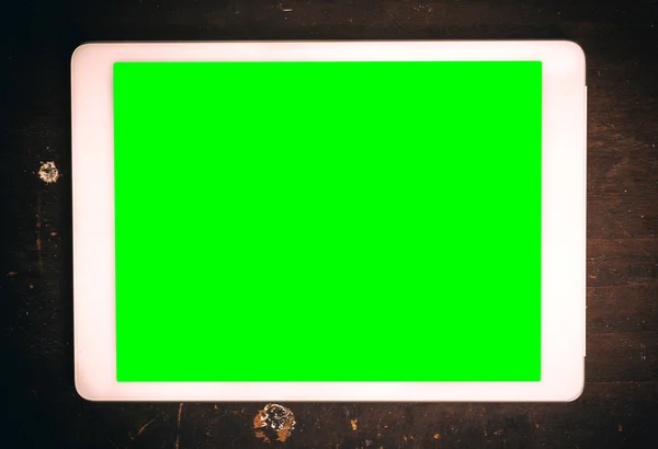 Tablet with green screen