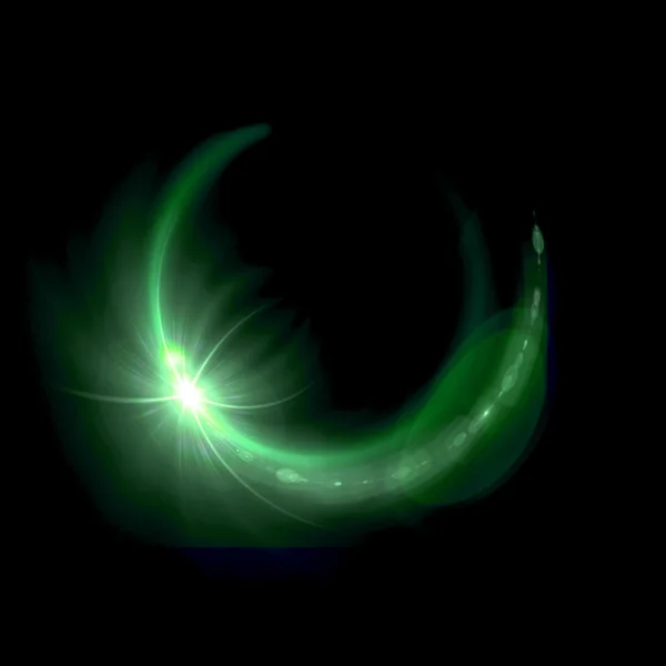 Green half ring star flare
