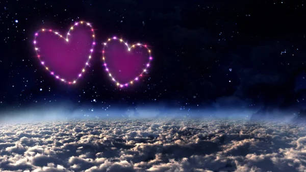 Outer space pink hearts star