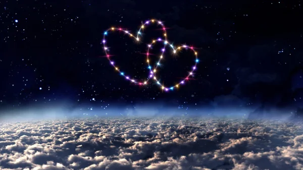 Outer space with heart star