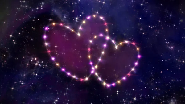 Pink hearts star in space