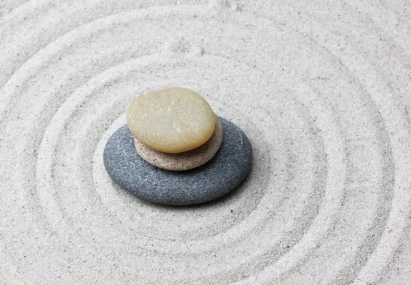 Japanese zen garden meditation stone.