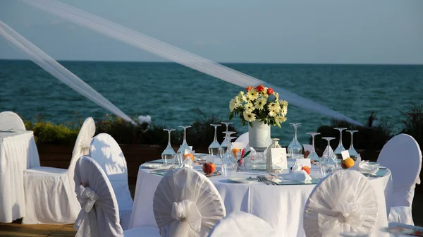 Elegant Outdoor Wedding Table with Sea View