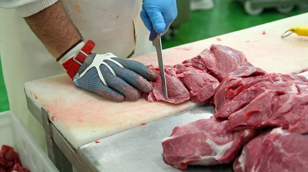 Production Line at Meat Processing Plant