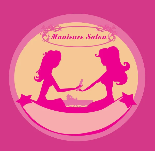 Manicure in beauty salon icon