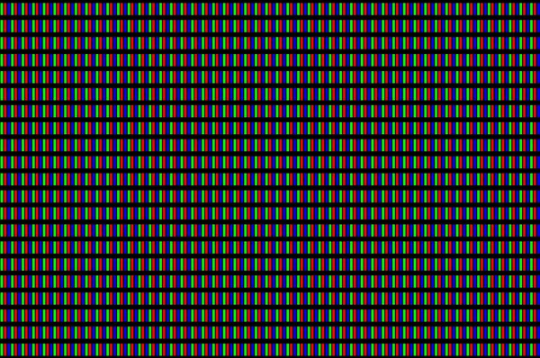 LCD screen pixels triads closeup