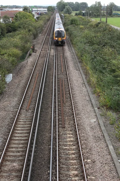 A train travelling along the rail track