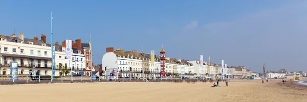 Weymouth beach Dorset UK in summer popular tourist destination on the south coast panorama
