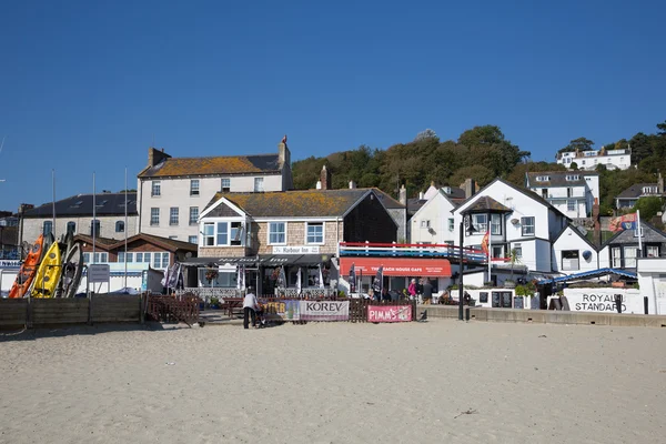 Lyme Regis beach cafe Dorset England UK on a beautiful calm still day on the English Jurassic Coast